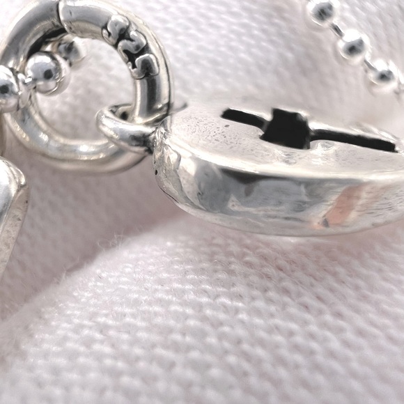 Sale $22 Firm!  .925 Sterling Blessed & Cross Heart Charm Necklace - Picture 10 of 11